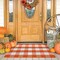 Buffalo Plaid Rug 27.5x43 Inches Orange and White Checke Orange Rug Halloween Fall Door Mat Woven Cotton Washable Area Rugs Door Mat Outdoor Entrance for Front Porch Entryway Fall Farmhouse